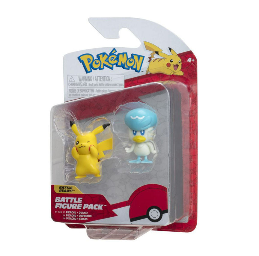 Pokemon Quaxly and Pikachu Battle Figures