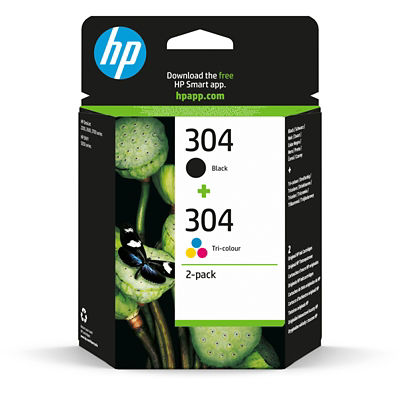 HP 304 Black and Colour Ink Cartridge 2-pack, UK version
