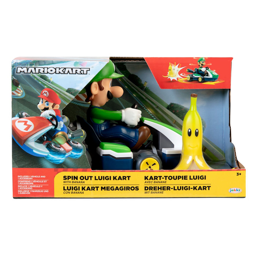 Super Mario Spin out Kart - Luigi and Banana Accessory GOODS ASDA   