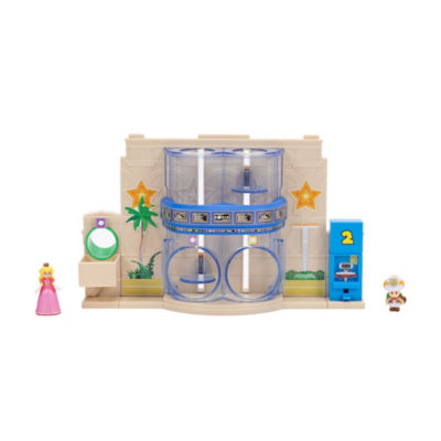 Super Mario Gateway Galaxy diorama set with Princess Peach and Captain Toad figures - British product
