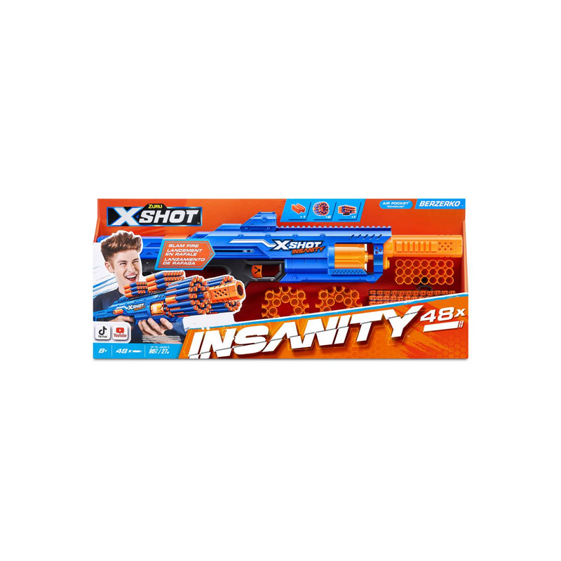 X Shot Insanity Berzerko blaster with 48 darts, imported from the UK