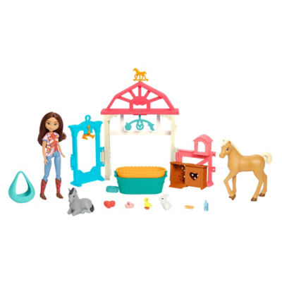 Spirit Lucky's Foal Nursery Playset with doll and animals (British brand)