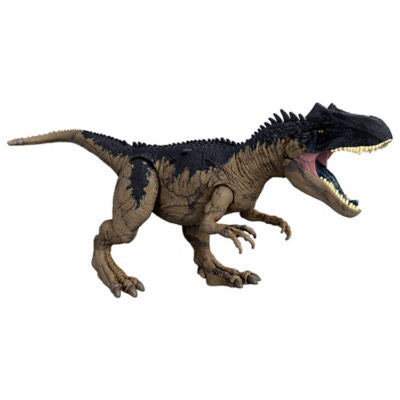 Jurassic World Roarin' Allosaurus dinosaur toy with battle scars, UK version