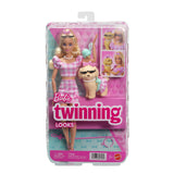 Barbie Twinning Looks doll set with pet dog - British product