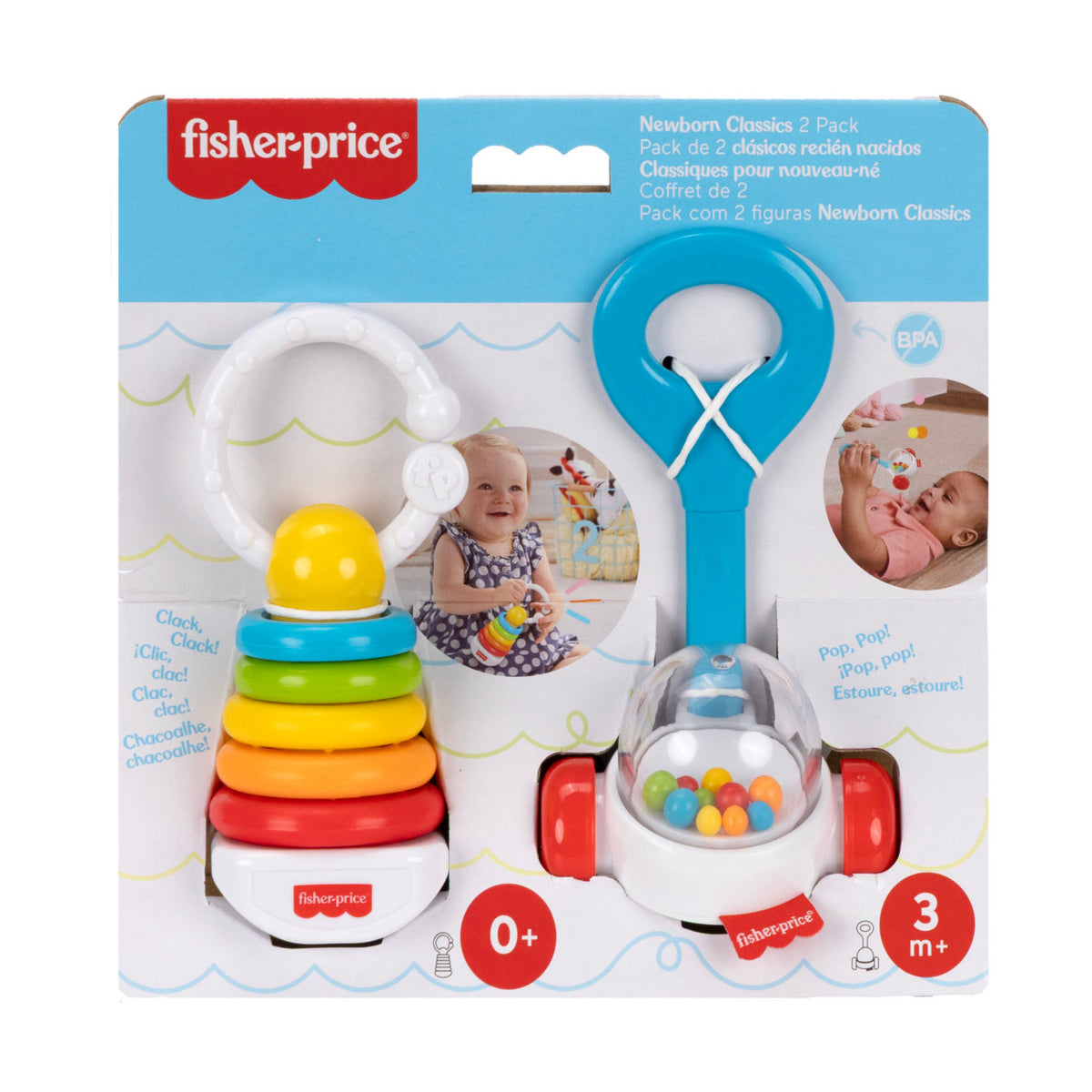 Fisher-Price Newborn Classics 2 Pack baby toys, imported from the UK