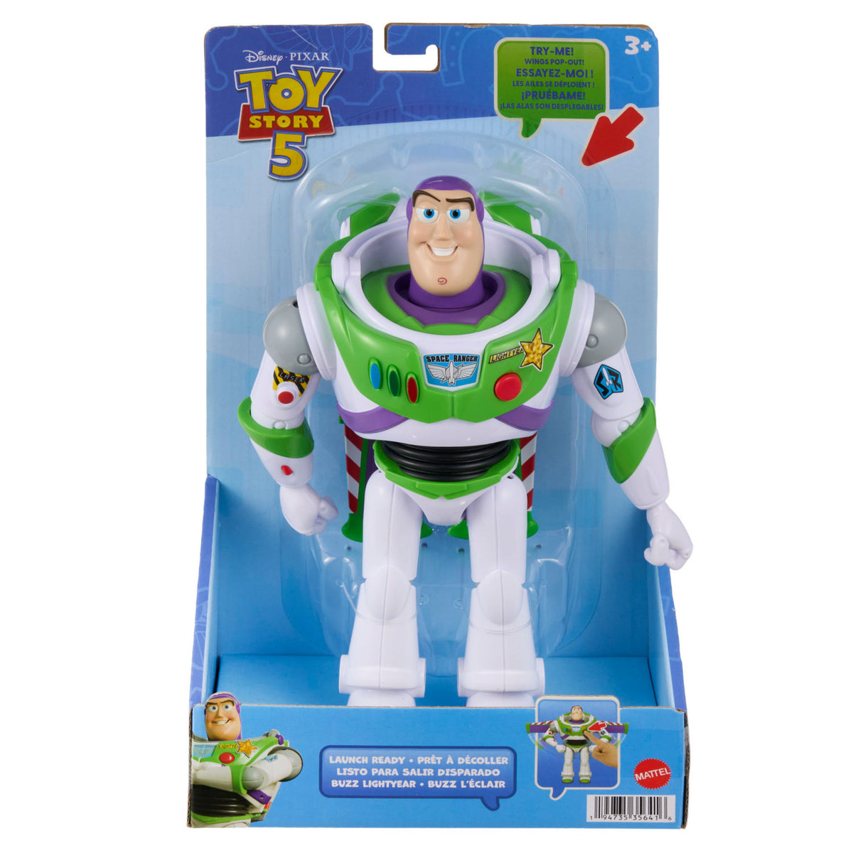 Disney Pixar Buzz Lightyear 10-inch action figure, imported from the UK