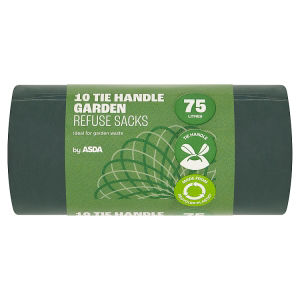 ASDA 10-pack tie handle garden refuse sacks 75L - British product