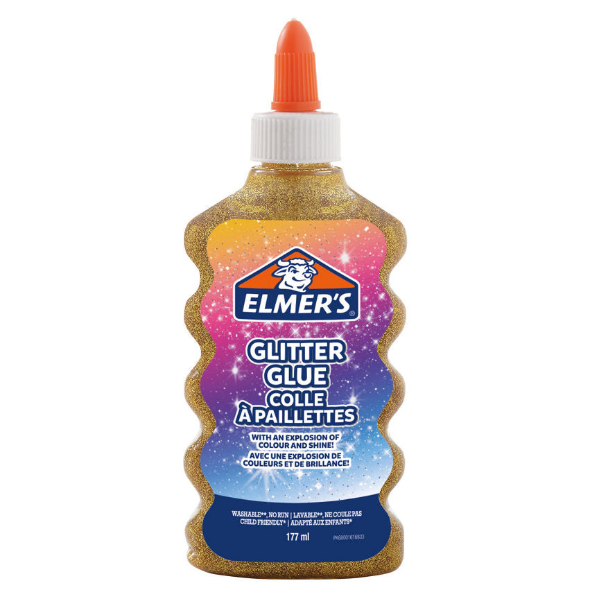 Elmers PVA Glitter Glue, Gold, 177 mL GOODS ASDA   