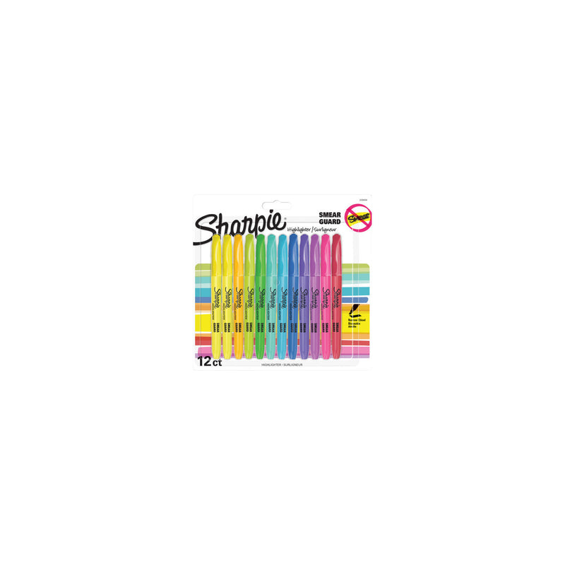 Sharpie Pocket Highlighters 12 pack assorted chisel tip (British brand)