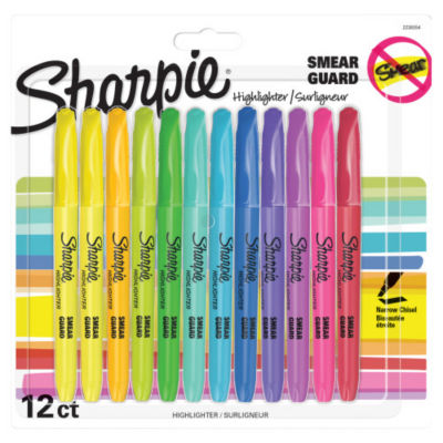 Sharpie Pocket Highlighters 12 pack assorted chisel tip (British brand)