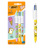BIC 4 Colours Ball Pens x3