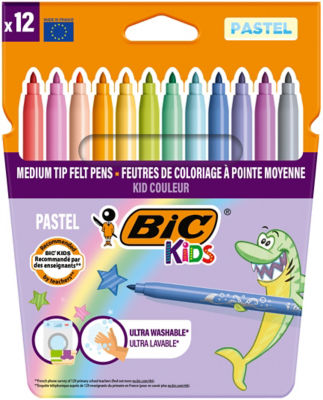 Bic Kids colouring felt tips pastel pack of 12, imported from the UK