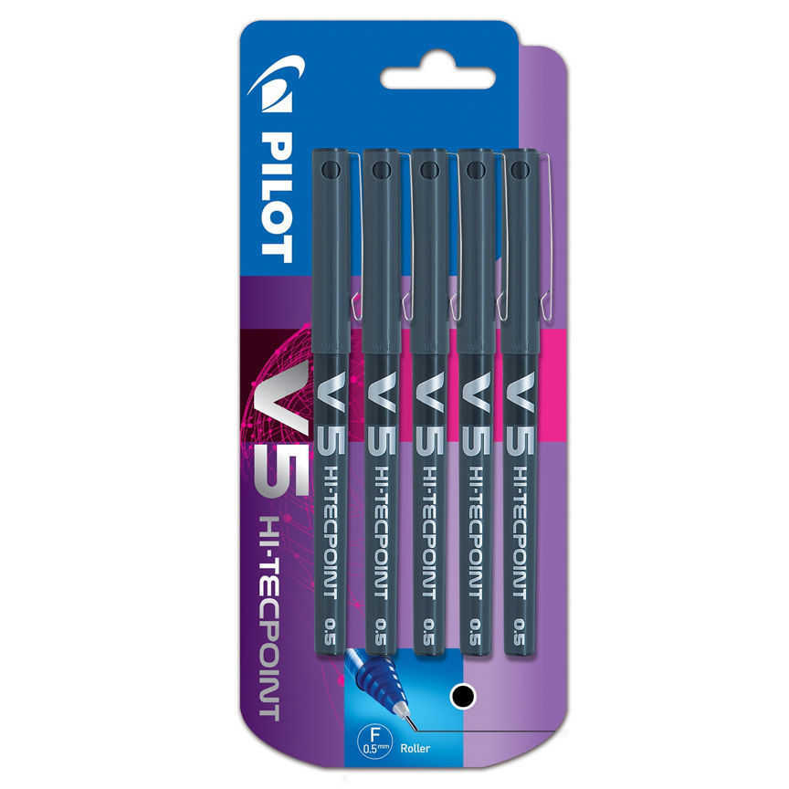 Pilot V5 Black Rollerball Pens GOODS ASDA   