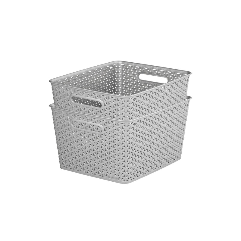 Curver rectangular grey storage basket 18L - British product