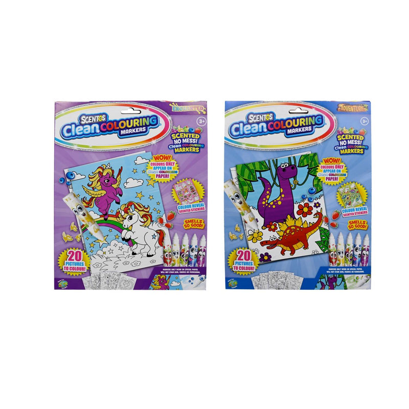 Scentos Clean Coloured Scented Markers Set - British product