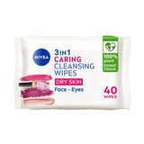 NIVEA Caring 3-in-1 Cleansing Wipes for dry skin 40 wipes, imported from the UK