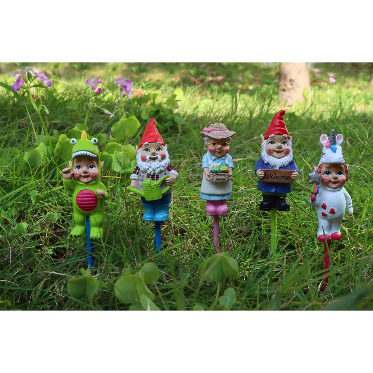 George Home gnome garden stakes set of 5 - British product