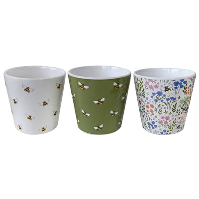 ASDA George Cabin Printed Plant Pots (3 Pack, Styles May Vary) 13x9.5x12.5cm- Buy online at McGrocer