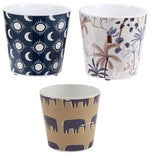 George printed plant pots set of 3, imported from the UK