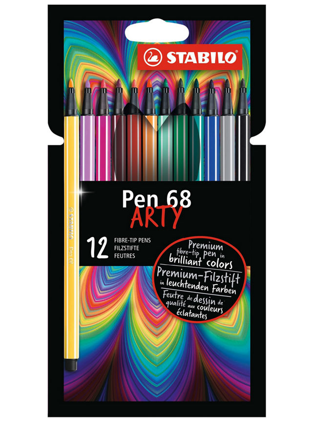 Stabilo MAX ARTY Pen 68 fibre-tips - Assorted 12pk GOODS ASDA   