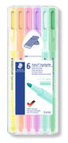 Staedtler Triplus Pastel Highlighter 6-pack (British brand)