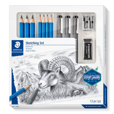 ASDA Staedtler Design Journey Sketching Set with Mars Lumograph Pencils and Pigment Liners- Buy online at McGrocer