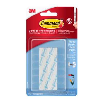 Command Mini Refill Strips clear 40-pack imported from the UK