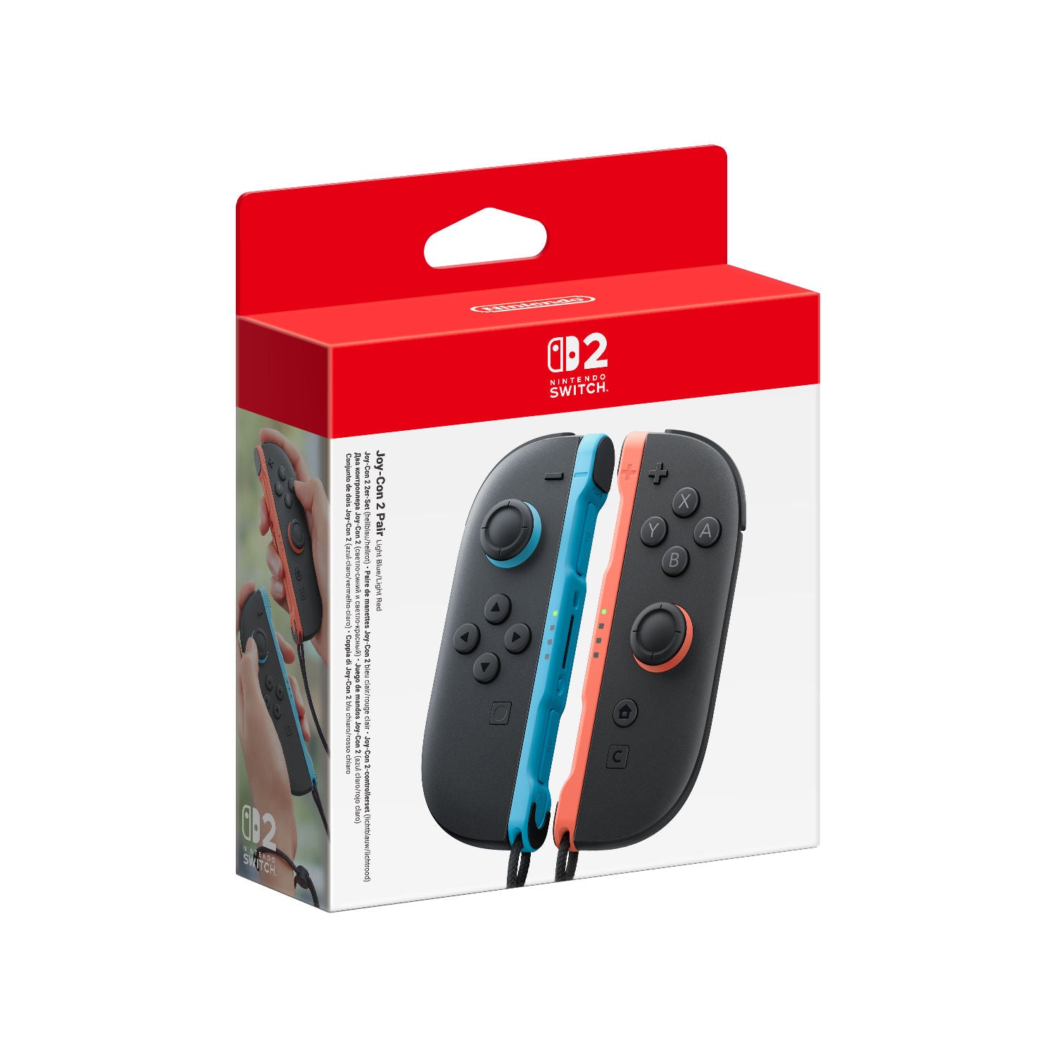Nintendo Joy-Con 2 pair light blue light red controllers, imported from the UK