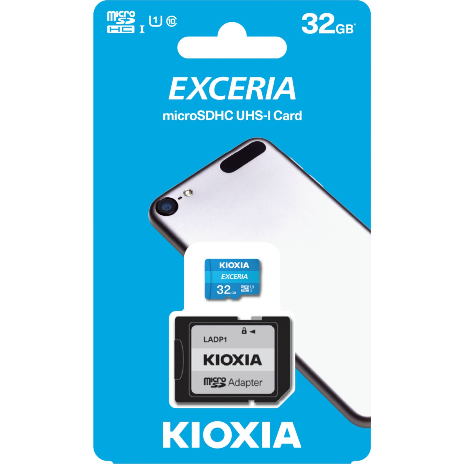 Kioxia EXCERIA microSD card 32GB with adapter, imported from the UK