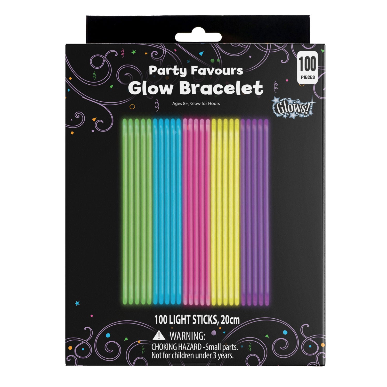 Amscan glow bracelets 100 pack, imported from the UK