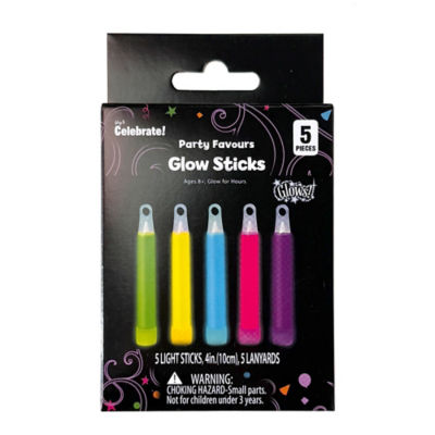 Amscan multi-coloured glow sticks 5 pack - British product