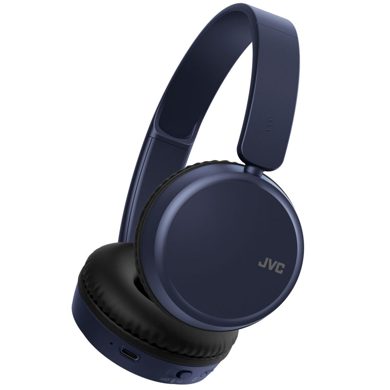 JVC on ear wireless Bluetooth headphones in blue, UK version