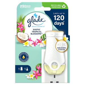 ASDA Glade Electric Scented Oil Plug In Holder & Refill Tropical Blossom 20ml- Buy online at McGrocer