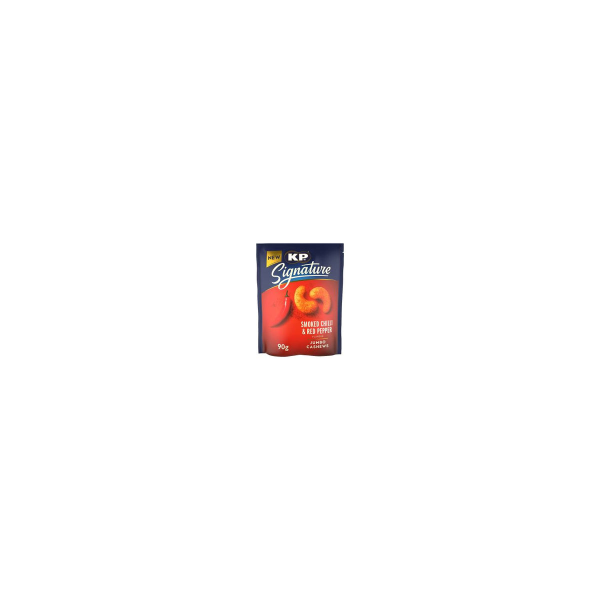 KP smoked chilli and red pepper cashews 90g, UK version