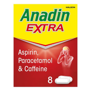 ASDA Anadin Extra Aspirin, Paracetamol and Caffeine Pain Relief Caplets 8s- Buy online at McGrocer