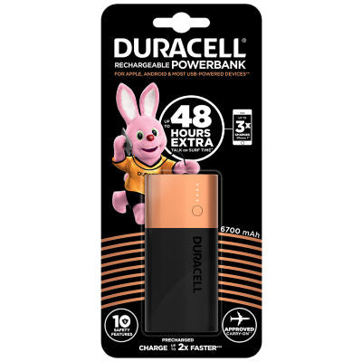 Duracell powerbank 48 Hours Extra 6700mAh, imported from the UK