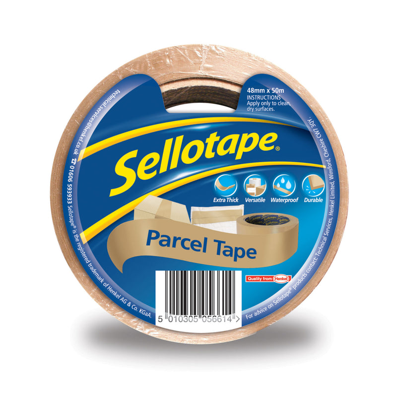 Sellotape brown parcel tape 48mmx50m, UK version