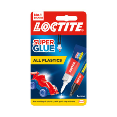 ASDA Loctite All Plastics Super Glue Adhesive 2g+4ml- Buy online at McGrocer