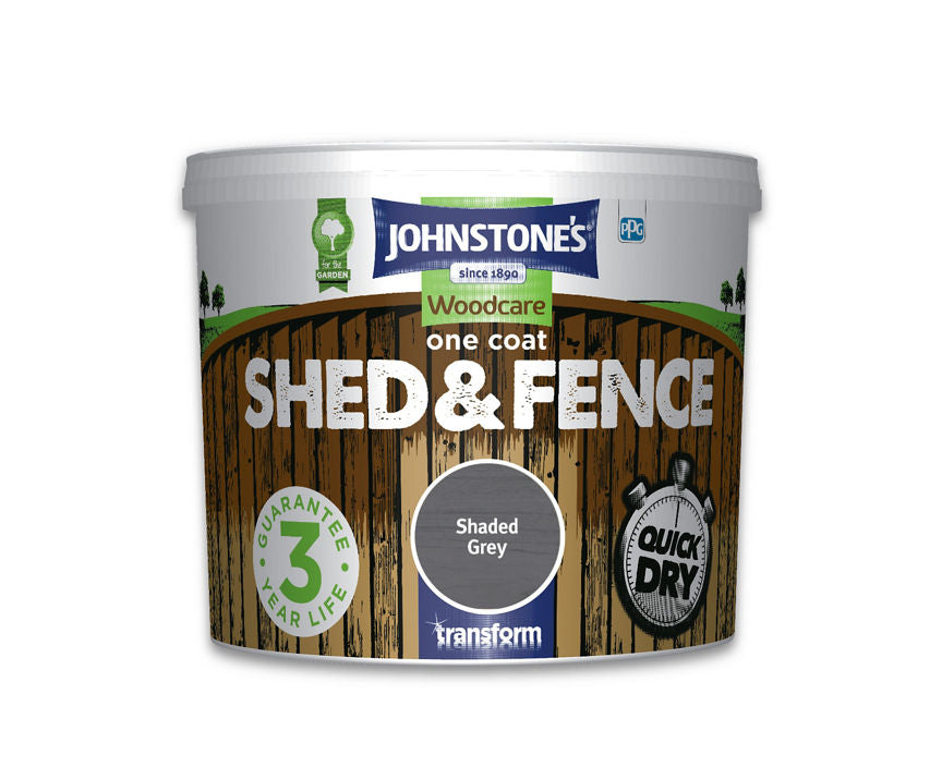 Johnstone's One Coat Shed &amp; Fence 5l - Shaded Grey