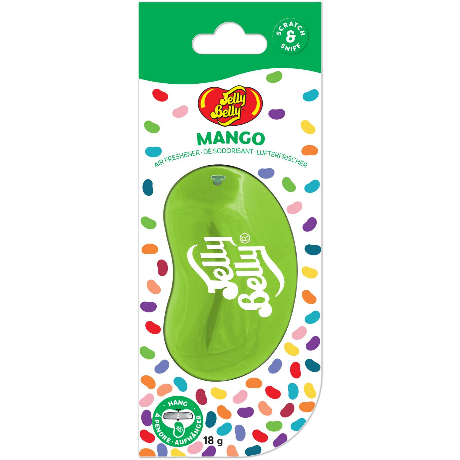 Jelly Belly mango car air freshener 18g, imported from the UK
