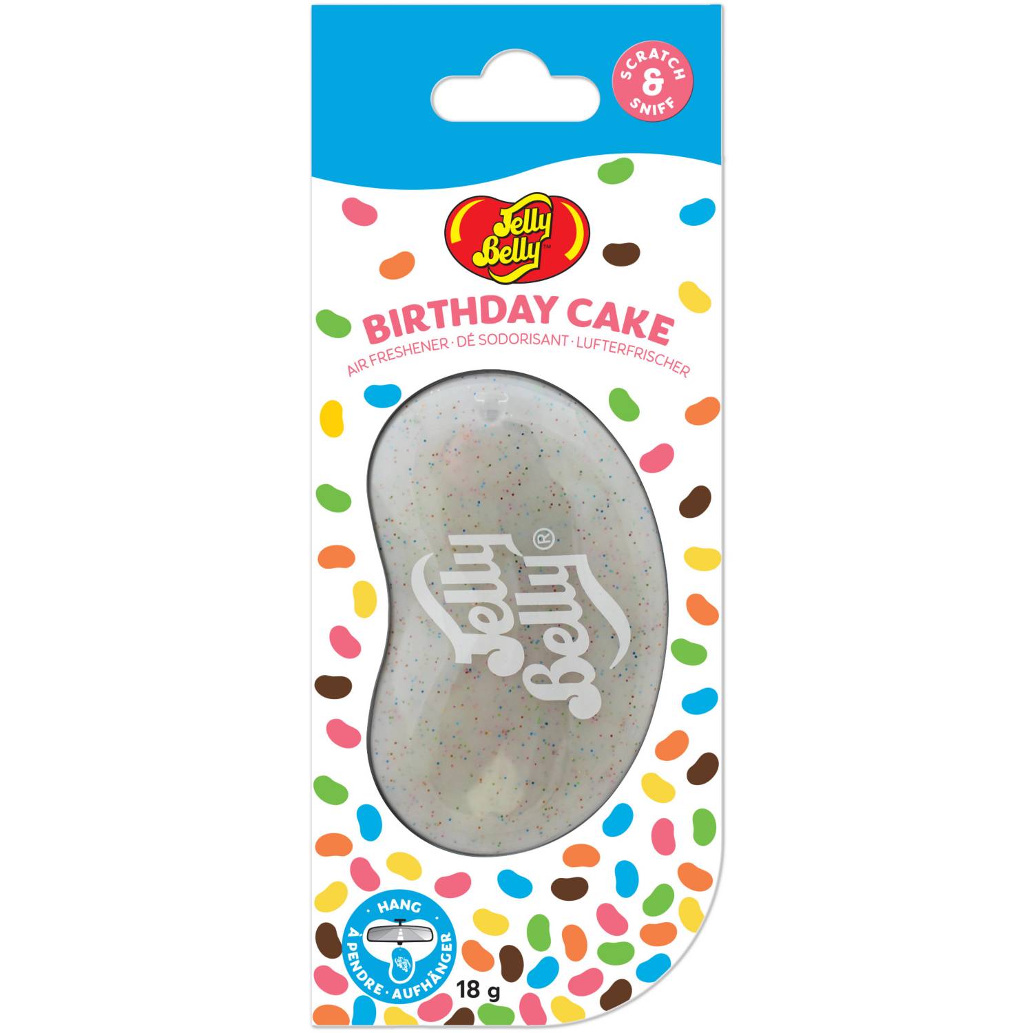 Jelly Belly Birthday Cake hanging air freshener 18g - British product