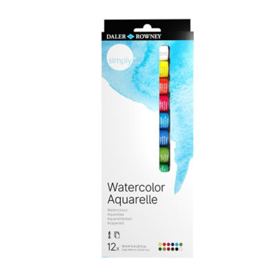 Daler-Rowney Simply watercolour paint set 12x12ml, UK version