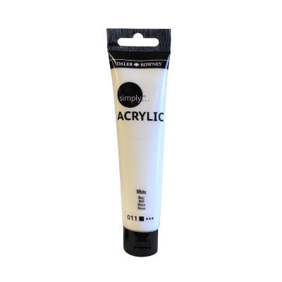 Simply acrylic paint white 75ml, imported from the UK