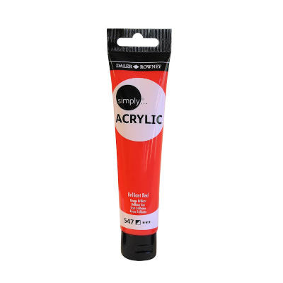 Simply acrylic paint red 75ml, imported from the UK