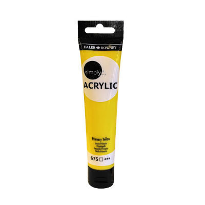 Simply acrylic paint yellow 75ml, imported from the UK