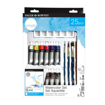 Daler Rowney Simply watercolour set 25-piece (British brand)