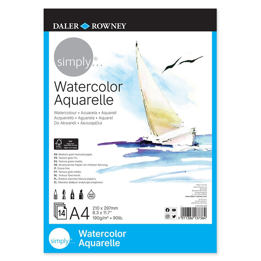 Daler Rowney Simply A4 Watercolour Pad GOODS ASDA   