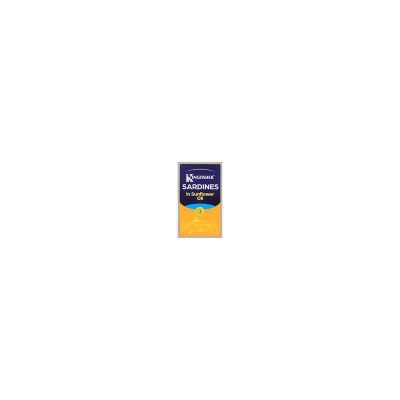Kingfisher sardines in sunflower oil 120g, imported from the UK