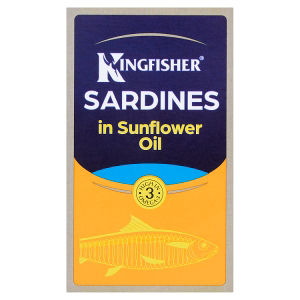 Kingfisher sardines in sunflower oil 120g, imported from the UK