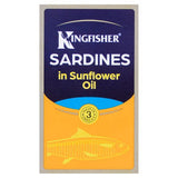 Kingfisher sardines in sunflower oil 120g, imported from the UK